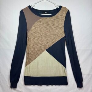 Mossimo Geometric‎ Color Block Knit Sweater Pullover Long Sleeve Sz XS